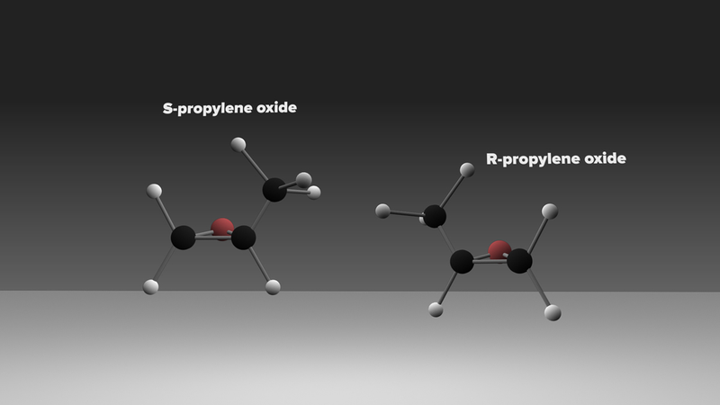 The two “hands” of propylene oxide, the first chiral molecule ever discovered beyond our solar system. Image: B. Saxton/NRAO/AUI/NSF